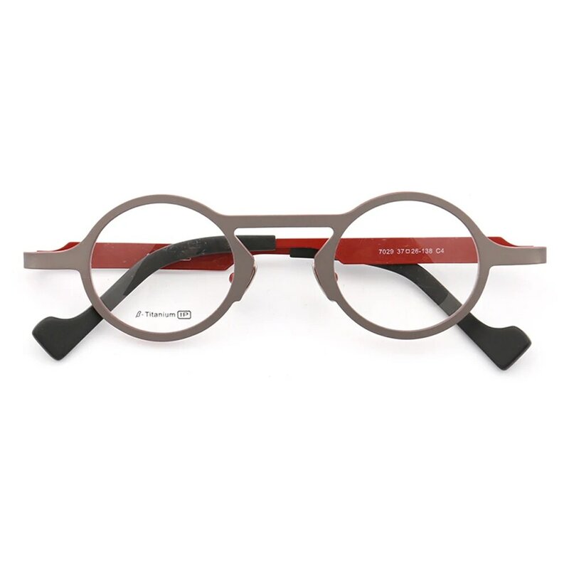 النساء الجولة التيتانيوم النقي إطار نظارات الرجال الرجعية خفيفة الوزن موضة محب نمط المعادن إطارات النظارات البصرية Rx نظارات