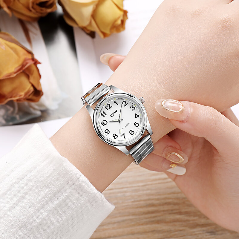 Easy Reader Expansion zegarek z branzoletką dla kobiet rozciągliwy pasek 32mm Dial Japan Movement