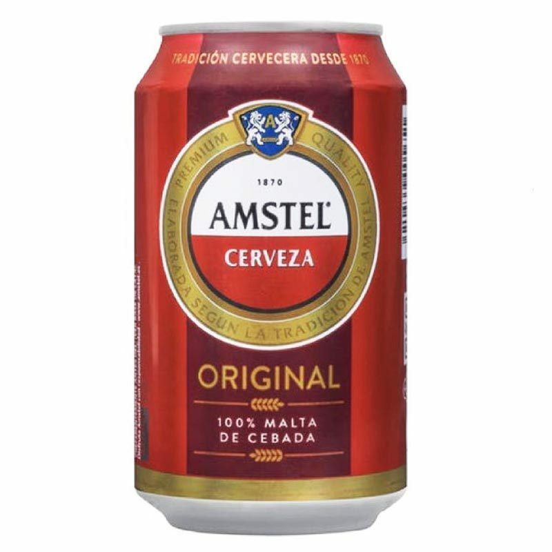 Pacote original 8 latas de cerveja amstel 33 cl