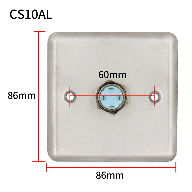 LED Backlight Stainless Steel Exit Button Push Switch Door Sensor Opener Release for Access Control-Silver