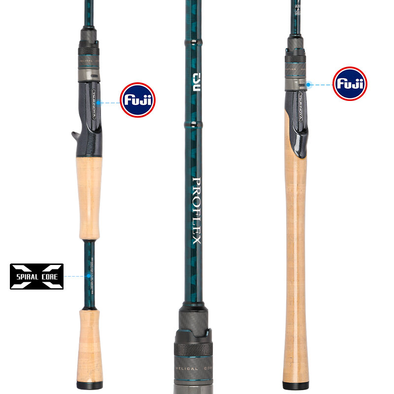 TSURINOYA Bass Fishing Rod PROFLEX Ⅲ 1.95/2.01/2.10m ML M Power Fast Ultralight High Sensitivity Universal Spinning Casting Rod
