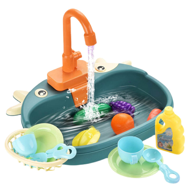 เด็กของเล่นจำลองไฟฟ้าเครื่องล้างจาน Pretend Play Mini อาหารการศึกษาของเล่นฤดูร้อนบทบาทเล่นของเล่น
