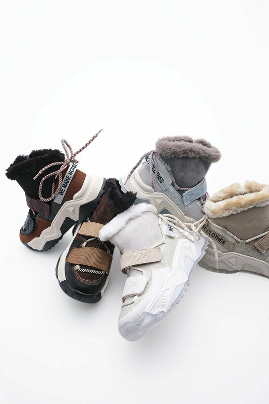 Sapatos femininos Cunhas Sapatilha Botas Esportivas Brancas Elegante E Design Perfeito 2021 Estação Inverno