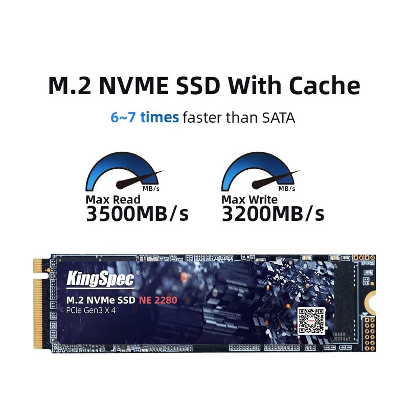 KingSpec 512GB M.2 SSD with Dram M2 PCIe NVME 1TB 2TB Solid State Drive 2280 Internal Hard Disk for Laptop with Cache High Speed