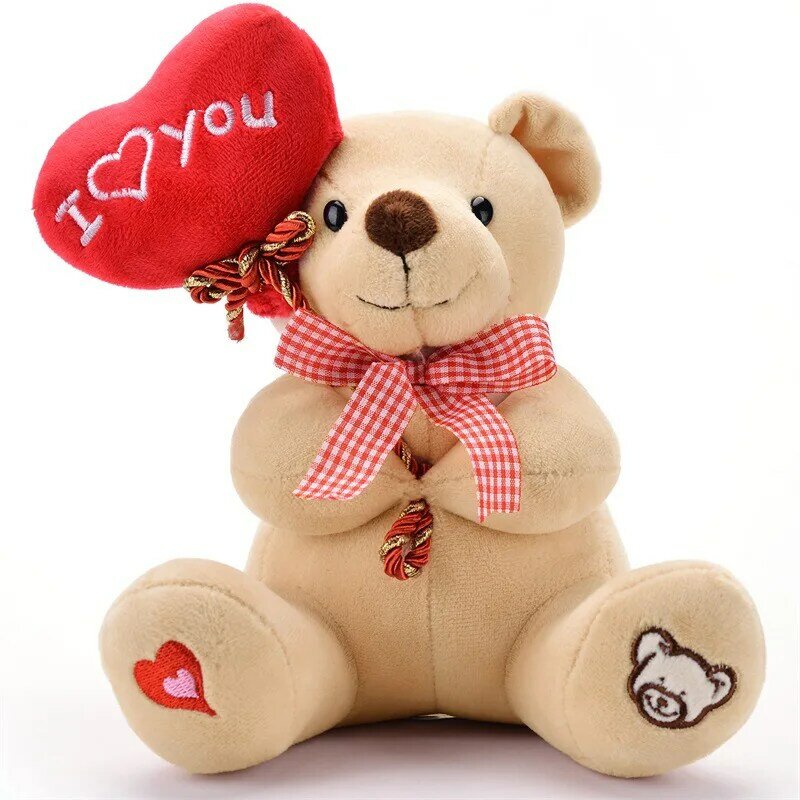 18cm urso de pelúcia segurando o coração brinquedos de pelúcia animais de pelúcia crianças brinquedos calmantes brinquedos dia dos namorados presentes de aniversário de natal