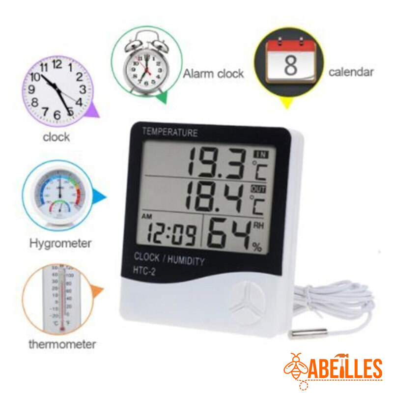 مقياس الرطوبة الرقمي الداخلي والخارجي ، ساعة الوقت ، مقياس الرطوبة ، مقياس الرطوبة ،