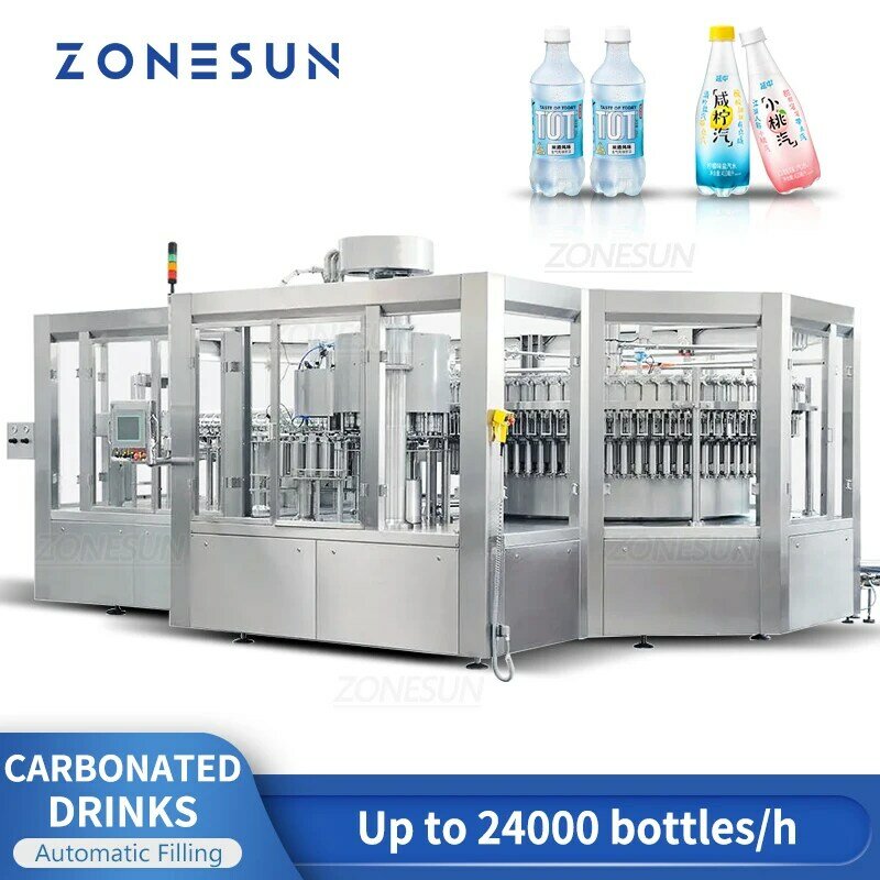 Zonesun ZS-AFMC 24000 bph completo-automático pet garrafa carbonatada máquina de enchimento de água bebidas fabricação linha de produção em massa