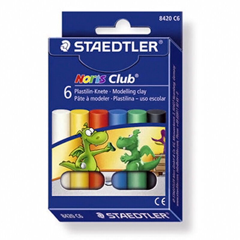 Staedtler noris clube plasticina argila modelagem barras 6 cores 8420 c6