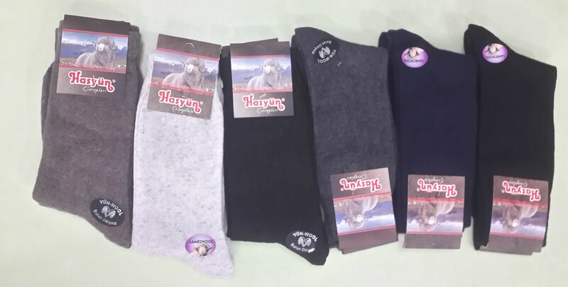 Conjunto de meias masculinas de lã merino, meias térmicas naturais com certificação de lã de ovelha, 6 pares de meias masculinas sem costura
