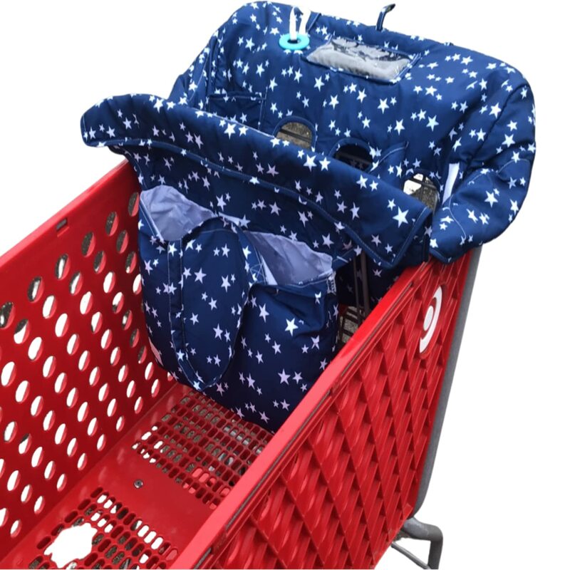 Funda de carrito de compras Blue Stars para bebé gemelo o uno, se adapta a la mayoría de los carros de comestibles al por mayor y en el almacén, lavable a máquina