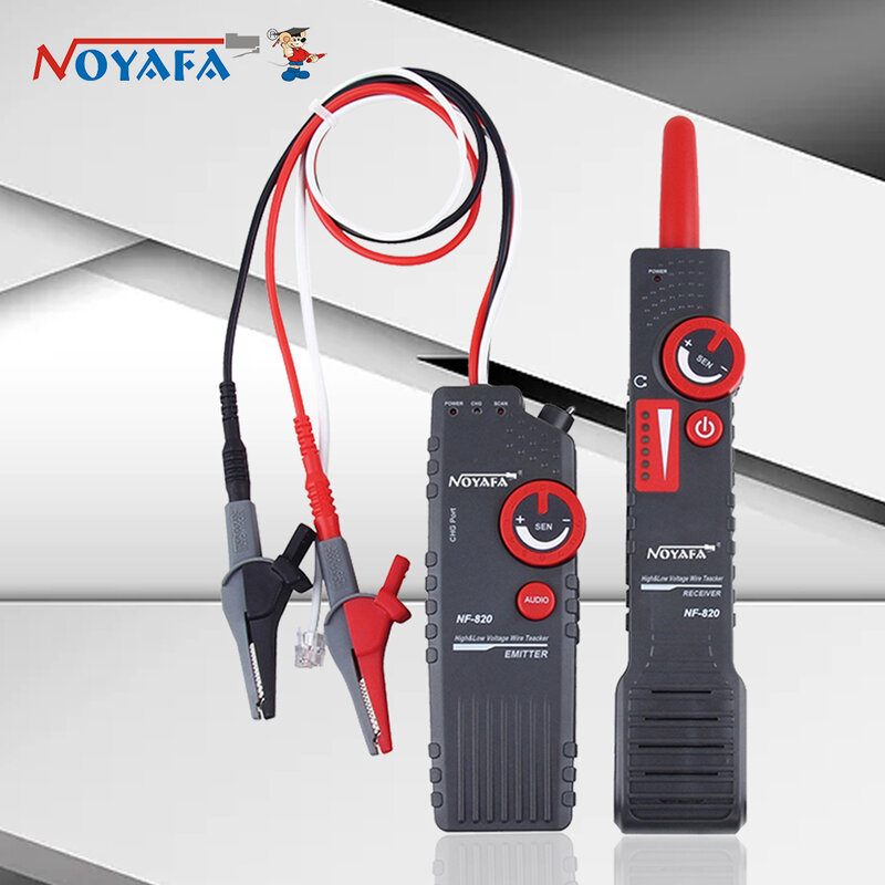 NOYAFA NF-820 지하 케이블 로케이터 악어 클립 안티 간섭 높은 및 낮은 전압 와이어 로케이터 네트워크 와이어 추적기