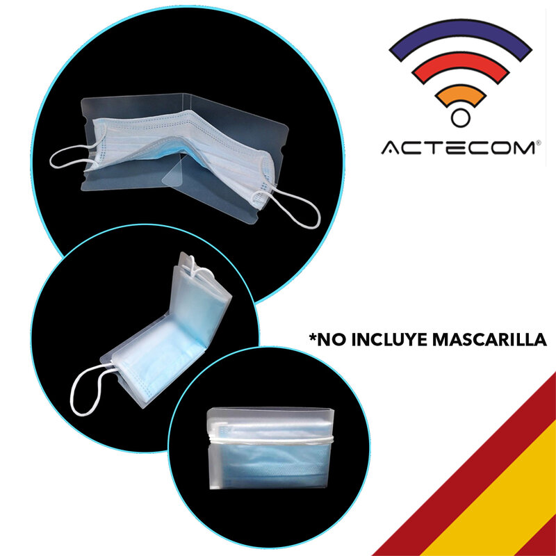 ACTECOM FUNDA PARA MASCARILLA PROTECTOR CARTERA PLASTICO PARA BOLSILLO PREVENCION