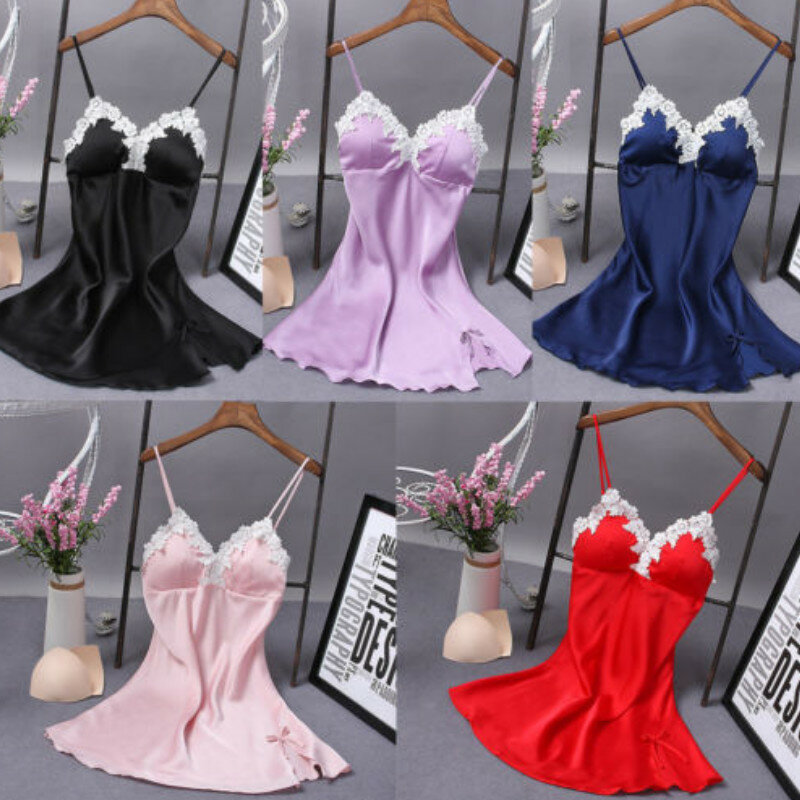 Sexy Ladies Lace Backless Strap Solid Color Sleepwear Women Babydoll Sleep Tops 2019 Women Clothing