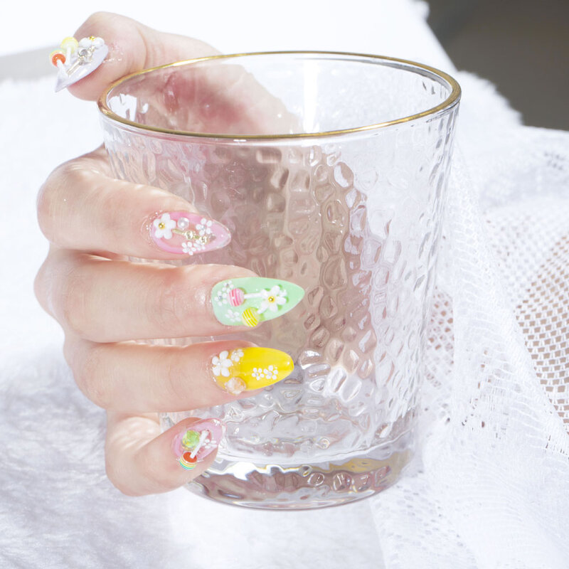 Красочные Подвески в виде леденцов для дизайна ногтей, 20 цветов, полимерные украшения, 4/6 мм, милые искусственные мини-дизайны для ногтей
