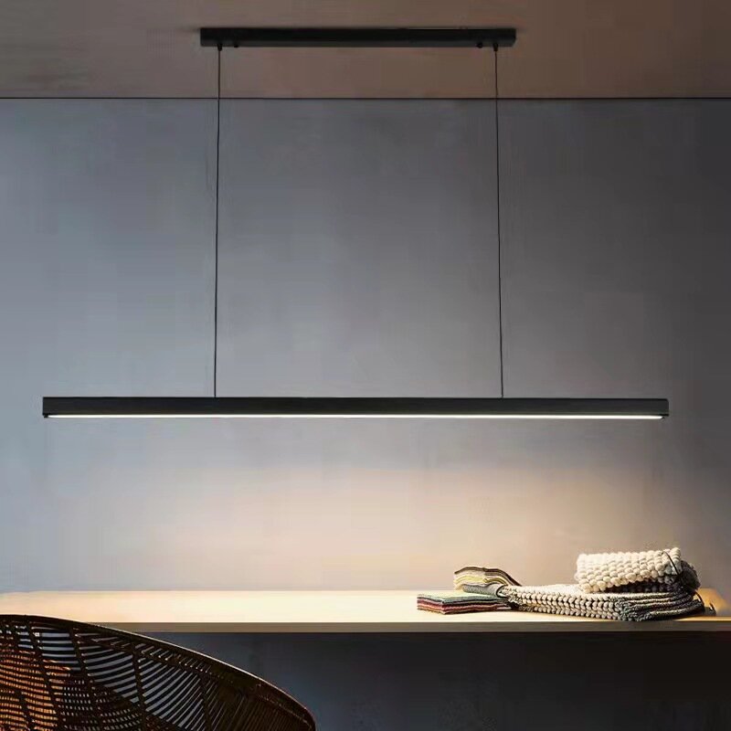 Lámpara de araña moderna y minimalista para comedor, luz nórdica de tira larga para mesa de comedor, bar y oficina