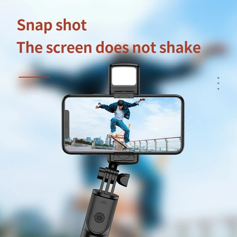 Trépied à selfie sans fil avec lumière d'appoint, obturateur Bluetooth, télécommande, monopode portable et pliable, téléphone intelligent, nouveau, 3 en 1