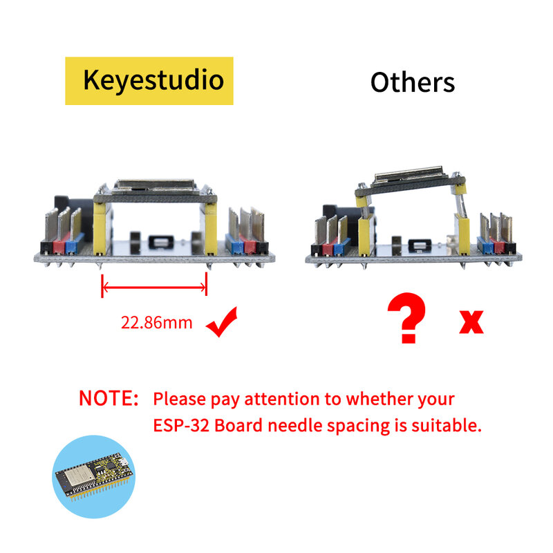 Keyestudio ESP32-IO Shield สำหรับ Arduino ESP32 Wroom Core Board( (Pls ตรวจสอบระยะห่างของ Pin Header อย่างระมัดระวังก่อนซื้อ)