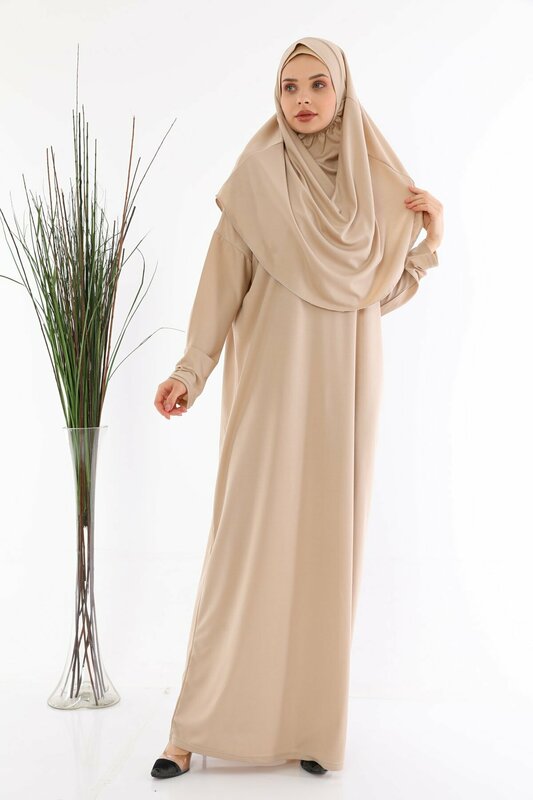 Vestido Abaya musulmán de oración de cobertura completa, Hijab tradicional islámico, hecho en Turquía, Hijab fino femenino, 1 pieza