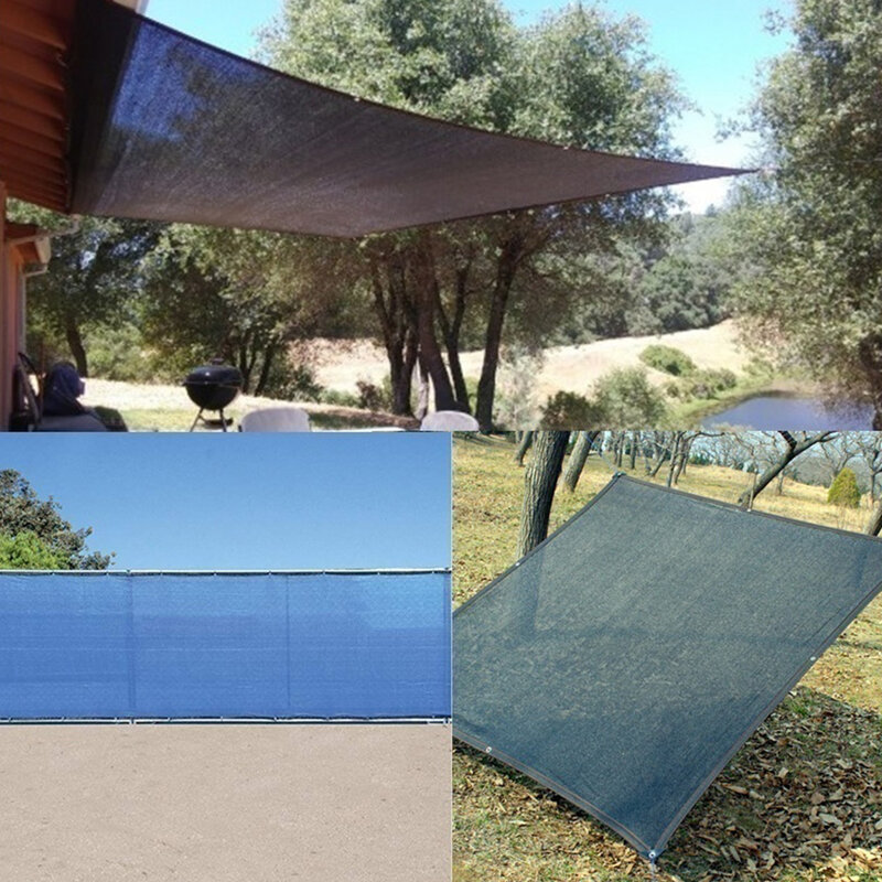 Capa protetora contra solar para acampamento, pe, áreas externas, caminhadas, quintal, jardim, abrigo, tela solar, à prova d' água, preto, cor azul