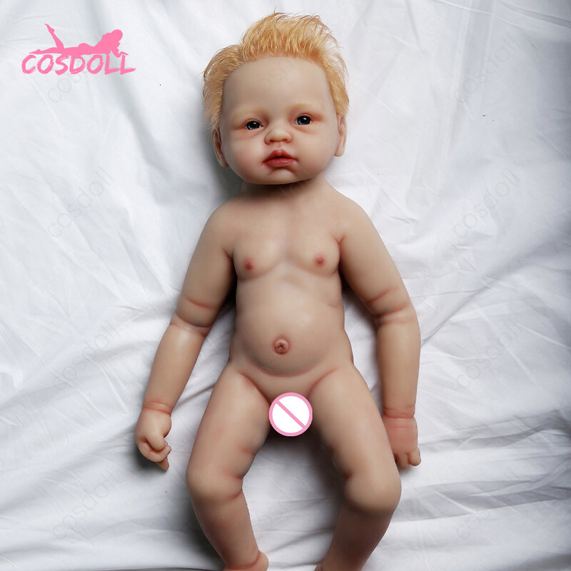 COSDOLL-Boneca Renascida de Silicone Corpo Inteiro, Brinquedos Infantis Impermeáveis, 49cm, 3.25kg, #10
