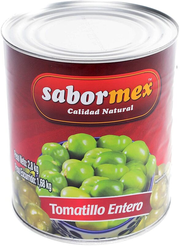 Savormex 전체 녹색 Tomatillo 2,8 kg 멕시코 miltomato 수있는 큰 녹색 토마토 전통적인 멕시코 요리 토마토 Ve