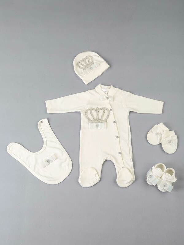 Modakids-peleles de algodón para bebés, conjunto de 5 piezas, sombrero, zapatos, guantes, babero, variedades para recién nacidos