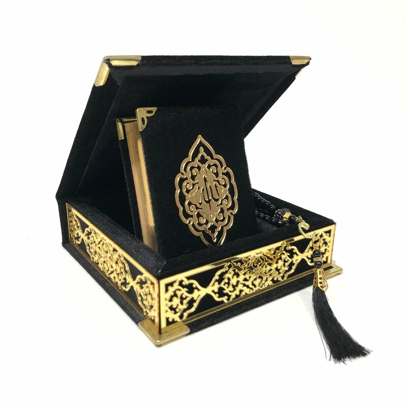 Aksamitne drewniane pudełko Koran, zestawy koranu, Koran arabski, Koran i modlitewne, Moshaf, Koran, Tasbeeh, islamskie prezenty, przedmioty muzułmańskie