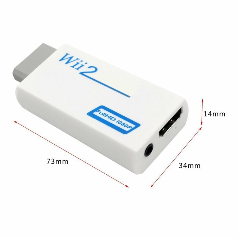 Adaptador convertidor de Wii 1080P, convertidor compatible con Wii2 a HDMI, Audio Full HD de 3,5mm para PC, TV, HDTV, pantalla de Monitor, salida de Audio