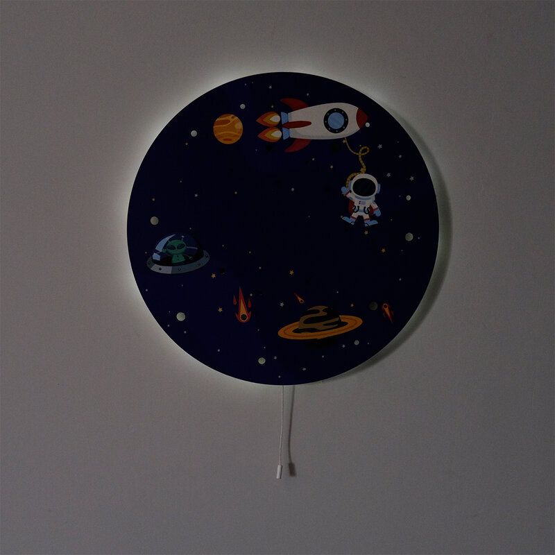 Деревянный светильник Space and Rocket, Декоративные Современные Настенные светильники для спальни, светильник, модель 2021 038