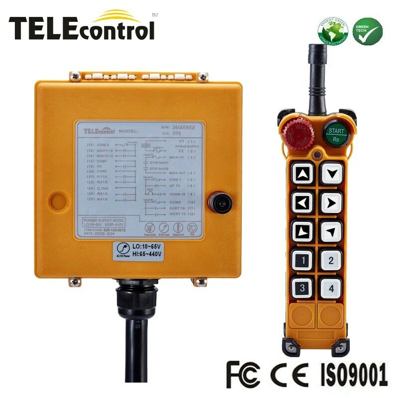 Telecontrol-Interruptor de botón de control remoto industrial, dispositivo de control remoto de una sola velocidad de 10 canales para grúa aérea, F26-B1