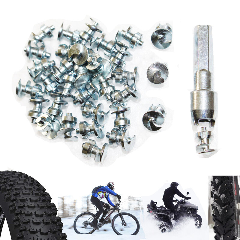 Picos de neumáticos para zapatos de bicicleta, botas, motocicleta, camión con herramienta de instalación, tachuelas de fatbike, Perno de neumático, pesca de tungsteno