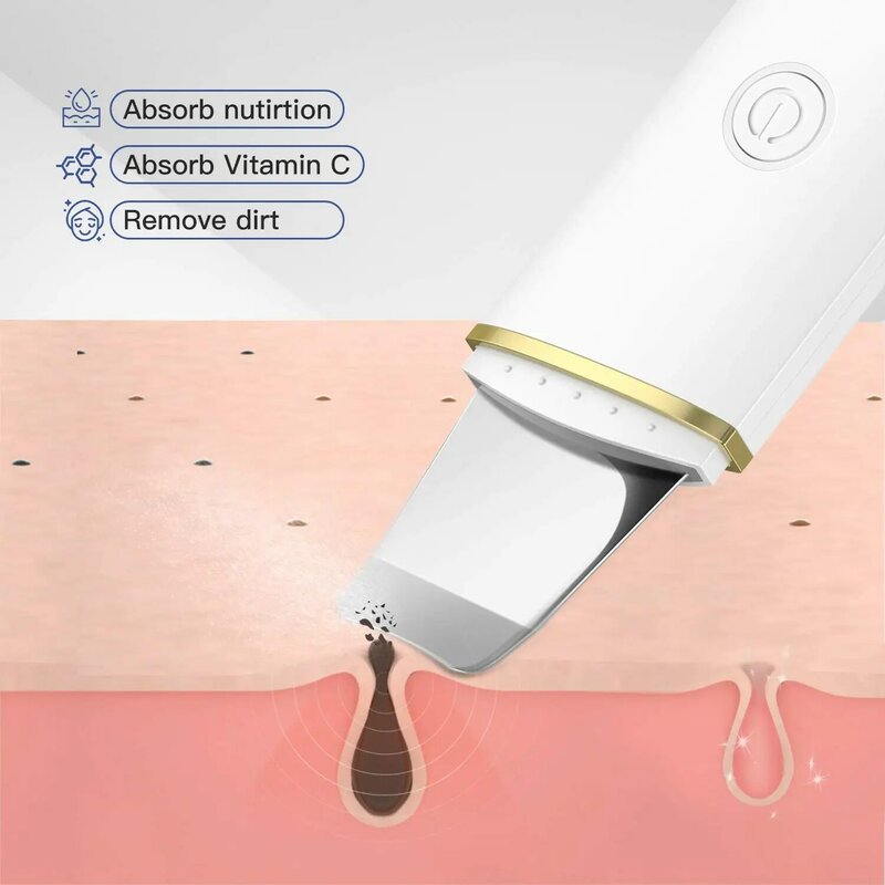 Professionelle Ultraschall Gesichts Haut Wäscher Tiefe Gesicht Reinigung Peeling Wiederaufladbare Pflege Gerät Schönheit Instrument