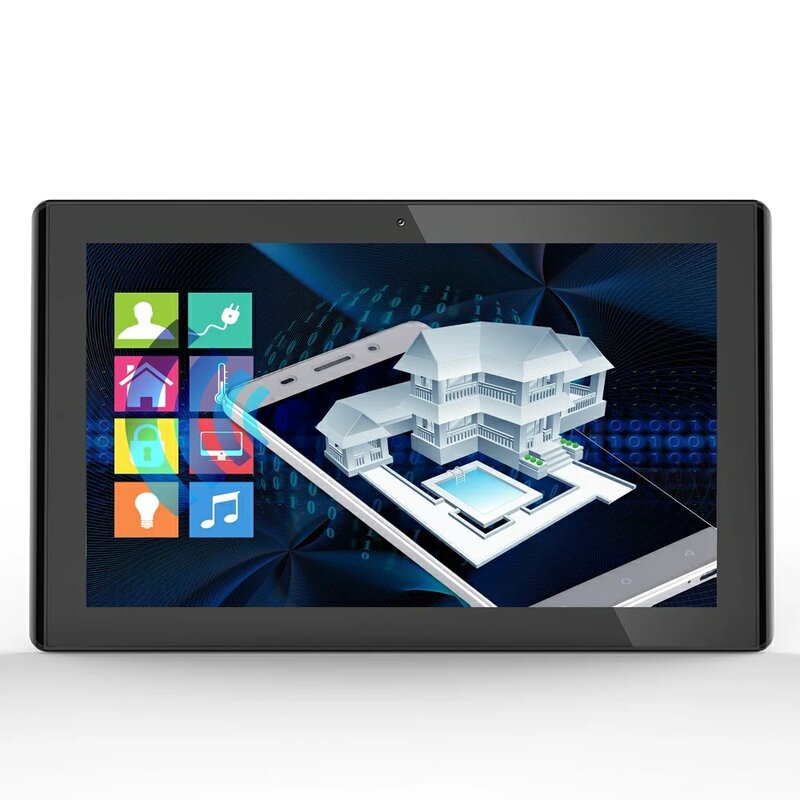 10 cal PoE tablet z androidem pc równo do montażu na ścianie w kolorze czarnym (RK3288, 2GB DDR3, flash o pojemności 16GB, bezprzewodowy dostęp do internetu, Ethernet, BT, VESA 75*75mm)
