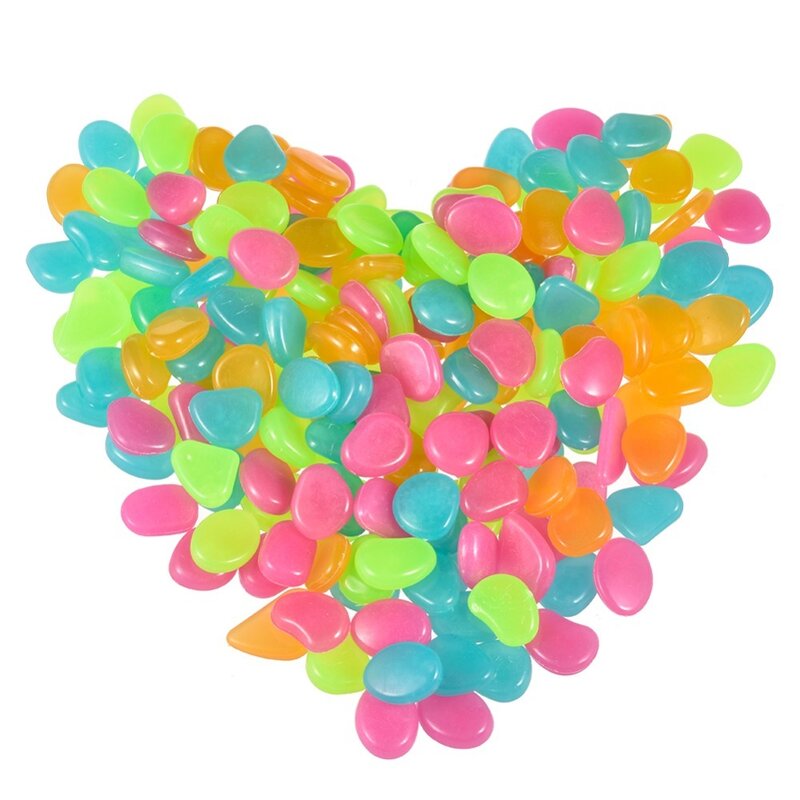 50Pcs Glow In The Dark Luminous Pebbles Stones for Wedding Party Event Supplies Gardening Swimming Pool Bar Decoration Rocks