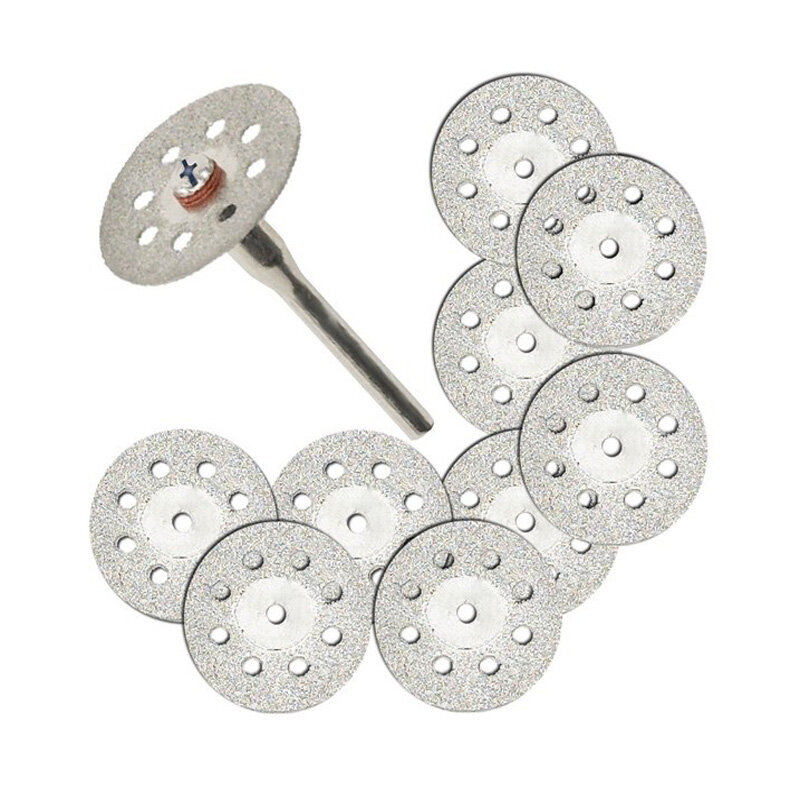 10pcs acessório de ferramenta rotativa se encaixa dremel lapidar disco de roda de diamante cortado bits de diamante dremel 2pcs 3mm rod