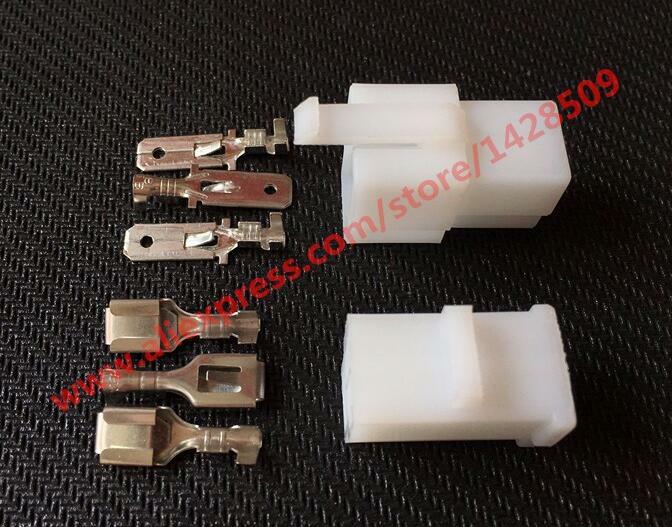 1 Set 6.3 Sumitomo 6110-4533 3 Pin Battery Charger CDI Female And Male Wire Connector Automotive Electrical Connector