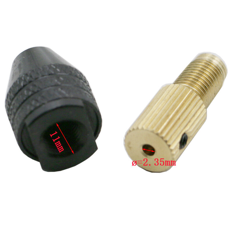 Mini abrazadera de fijación de portabrocas, eje de motor eléctrico de 2,35mm, 0,5mm-3,2mm, pequeño para Broca, dispositivo de fijación de Micro portabrocas