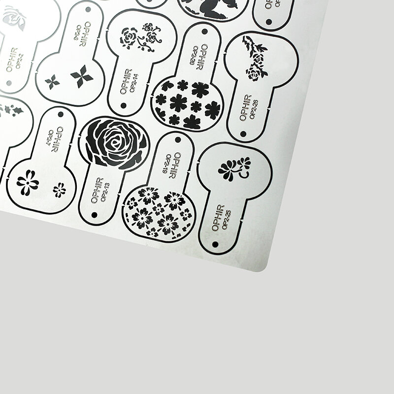 Металлический трафарет для ногтей OPHIR Airbrush 30x шаблоны для ногтей с цветами розы инструмент для аэрографии ногтей