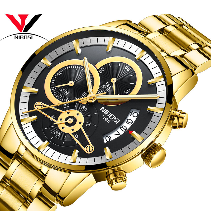 NIBOSI famosa marca relojes hombres marca de lujo relojes 2018 Relogio Masculino Militar relojes para hombres marca impermeable relojes de hombre top marca de lujo reloj hombre 2018