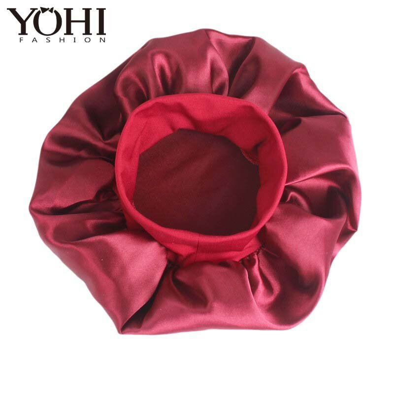 YOHITOP-Bonnet en satin à large bande pour femme, couvre-chef de luxe, bonnet de chimio, bonnet de nuit, bonnet de salon de beauté, nouvelle mode, livraison gratuite