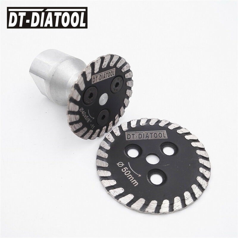 DT-DIATOOL 2pcs Hot pressed mini diamond saw blade one removable 5/8-11 long flange cutting disc carving stone marble concrete