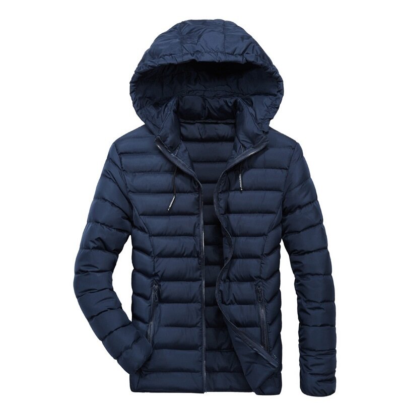 Новинка 2018, куртки с хлопковой подкладкой, Мужская Высококачественная модная зимняя верхняя одежда, куртка, парка, Мужское пальто с капюшоном, искусственная кожа
