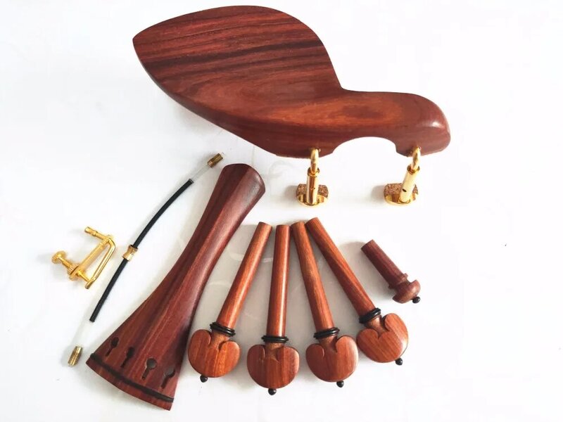1set  New Rosewood 4/4 violin accessories  chinrest endpin tuner tail gut