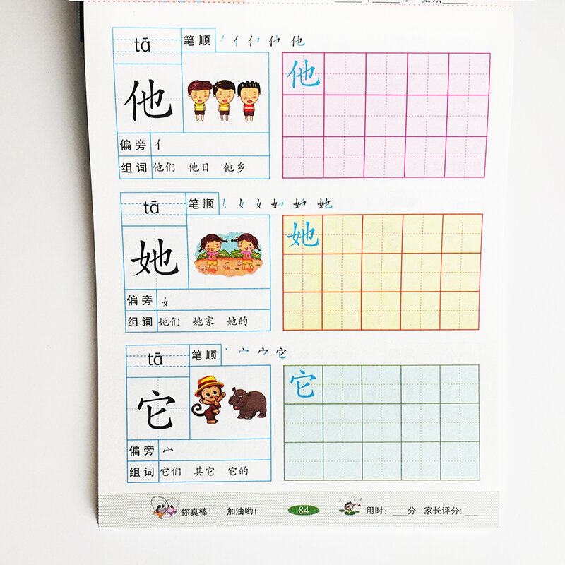 Writing Chinese Book 300 Basic Chinese Characters With Pictures Copybook for Preschool Children Calligraphy Workbook for Kids