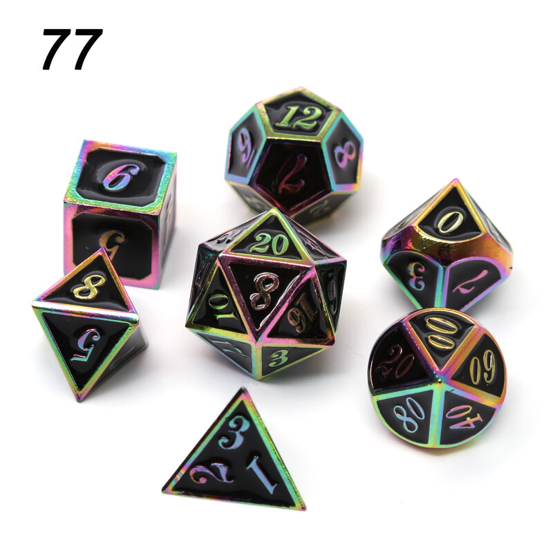 Jeu de rpg en métal dés Chengshuo mdn donjons polyèdres et dragon noir jeux de table en alliage de Zinc vert numérique d & d motif d6