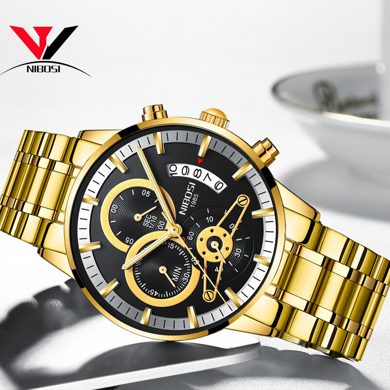 Relogios NIBOSI Top marka zegarki mężczyźni luksusowa marka zegarki 2019 Relogio Masculino zegarki sportowe dla mężczyzn marka wodoodporna