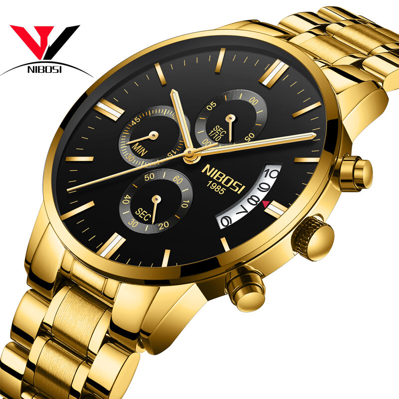 NIBOSI famosa marca relojes hombres marca de lujo relojes 2018 Relogio Masculino Militar relojes para hombres marca impermeable relojes de hombre top marca de lujo reloj hombre 2018