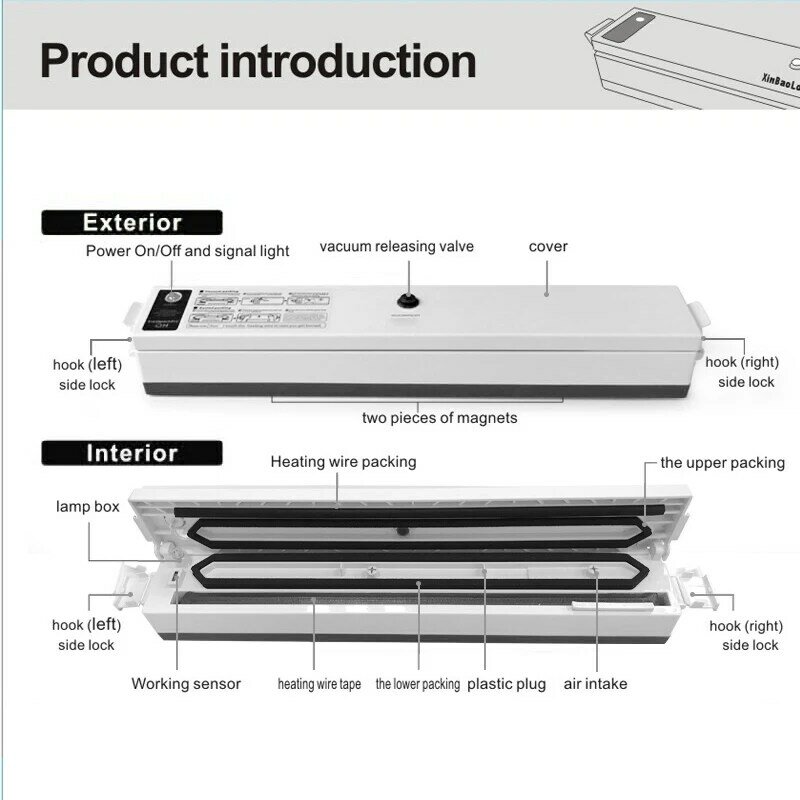 Fast Shipping 220V /110V Automatic Electric Food Vacuum Sealer Portable Household Vacuum Packing Machine With Free Gift 15 bags