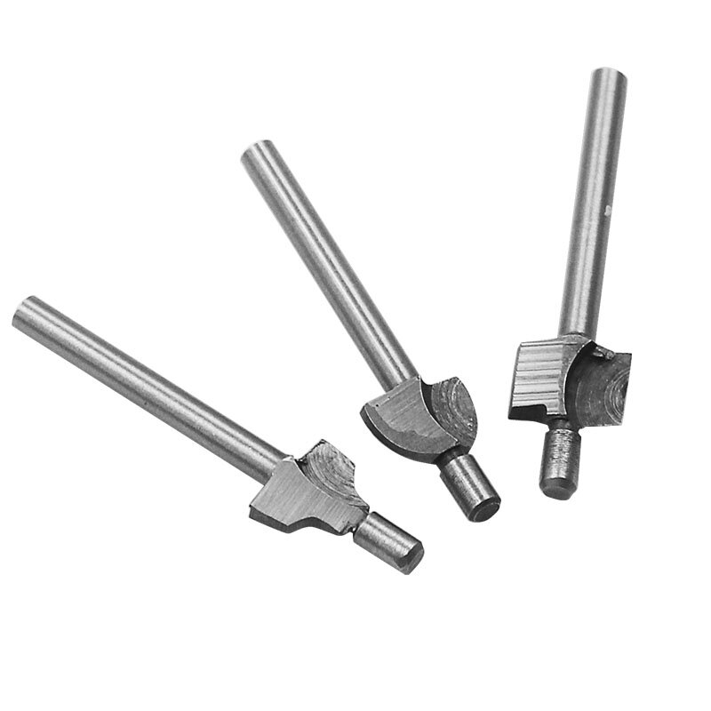 Brocas de enrutador HSS Mini, juego de herramientas rotativas Dremel Foredom, cuchillo de carpintería, reparación de bordes, broca de carpintero, 1/8 ", 3mm, 10 Uds.