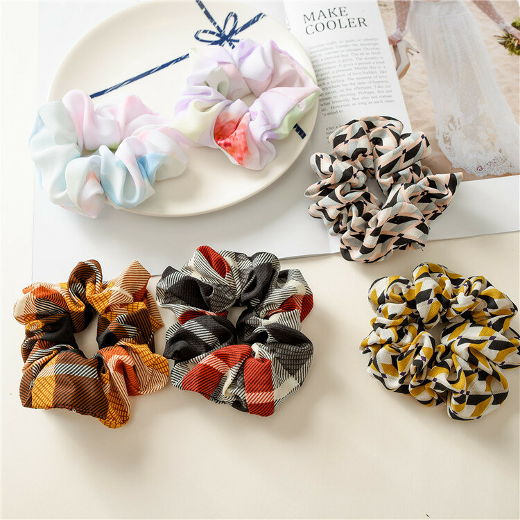 1PC Fashion Girls hair accessories Creative lattice small fresh flower seamless headband rubber band elastic hair bands